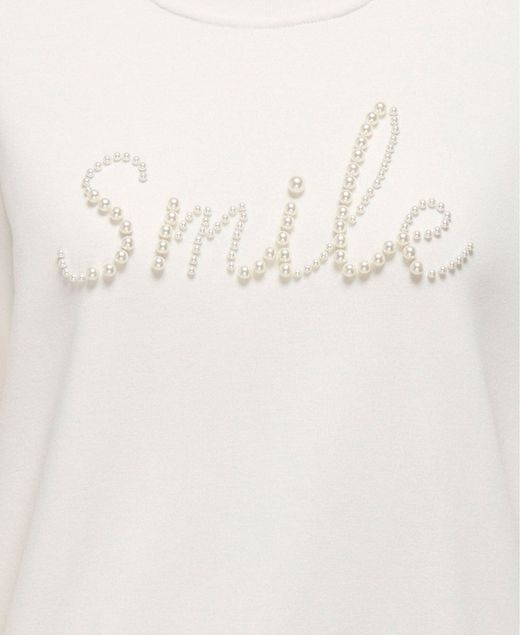 Sudadera de cuello redondo "Smile" Only Cloud Dancer