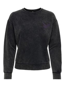 Sudadera desgastada con serigrafía Wild & Free Jdy Black