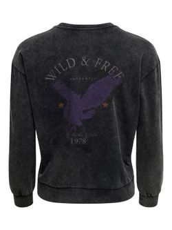 Sudadera desgastada con serigrafía Wild & Free Jdy Black