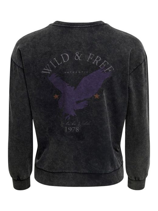 Sudadera desgastada con serigrafía Wild & Free Jdy Black
