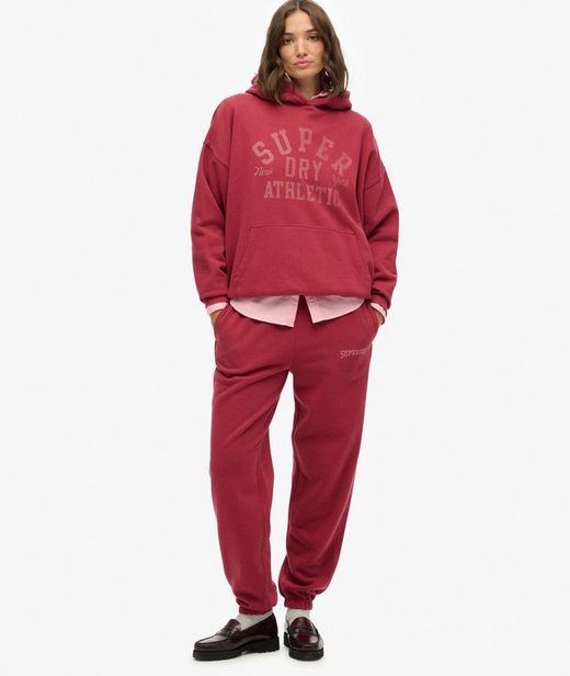 Sudadera con capucha y letras branding Superdry Bordeaux