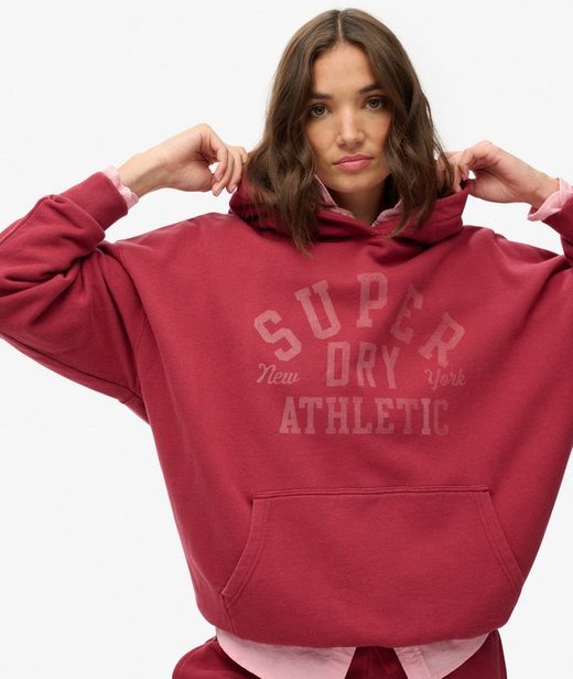 Sudadera con capucha y letras branding Superdry Bordeaux