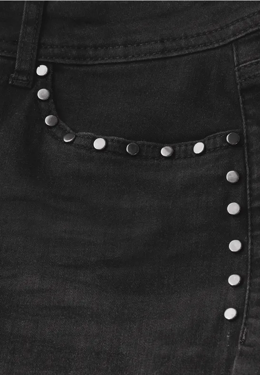 Tejano 5 bolsillos acamapanado y con tachuelas Street One Black