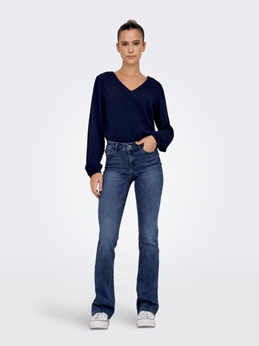 Tejano 5 bolsillos acampanado Only Medium Blue