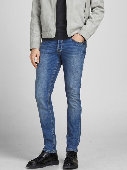 Tejano 5 bolsillos básico elástico Jack & Jones Blue Denim