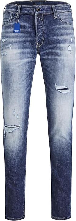Tejano 5 bolsillos con rotos reparados Jack & Jones Blue Denim