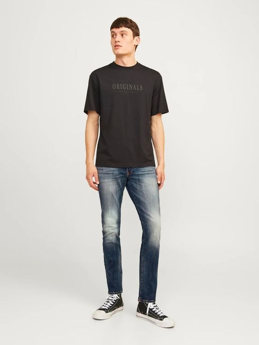 Tejano 5 bolsillos de aspecto desgastado Jack & Jones Blue Denim