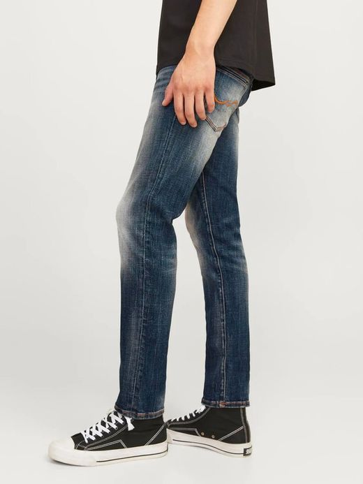 Tejano 5 bolsillos de aspecto desgastado Jack & Jones Blue Denim
