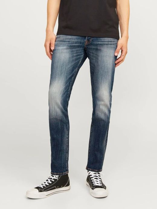 Tejano 5 bolsillos de aspecto desgastado Jack & Jones Blue Denim