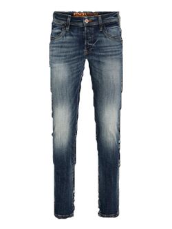Tejano 5 bolsillos de aspecto desgastado Jack & Jones Blue Denim