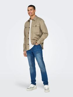 Tejano 5 bolsillos de aspecto desgastado Only & Sons Blue Denim