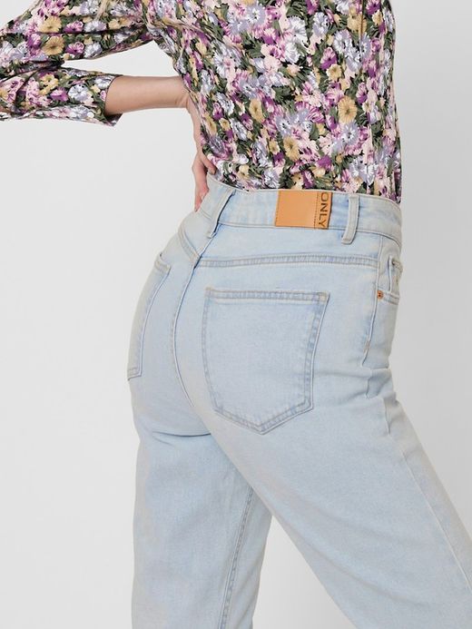 Tejano 5 bolsillos de cintura alta Only Light Blue Den