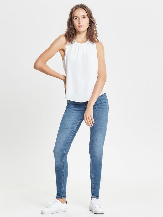 Denim 5 pockets worn high waist Only Medium Blue