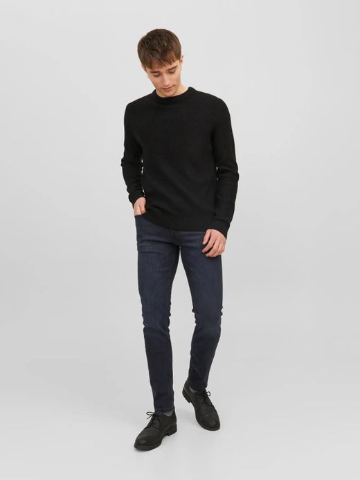 Tejano 5 bolsillos elástico azul oscuro Jack & Jones Blue Denim