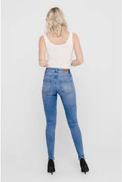 Tejano 5 bolsillos elástico con rasgados Only Light Blue Den