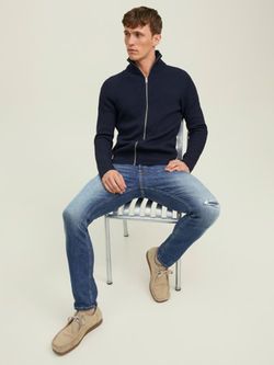 Tejano 5 bolsillos elástico con rotos Jack & Jones Blue Denim