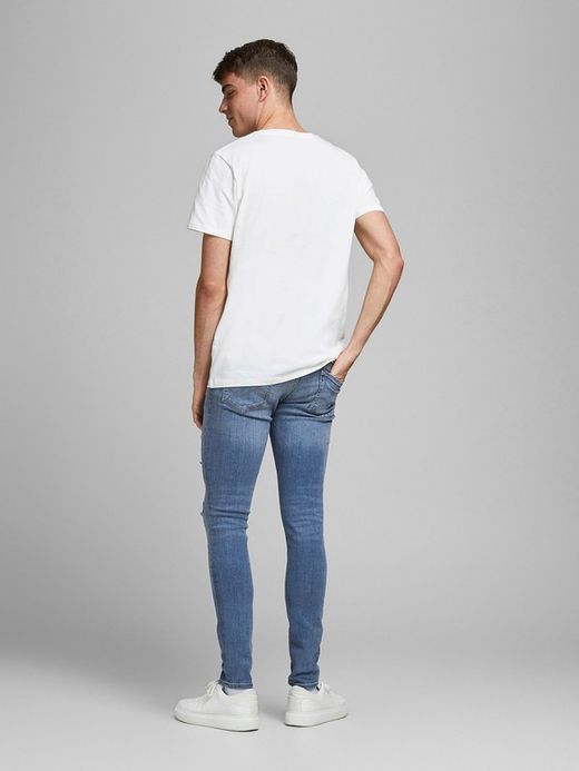 Tejano 5 bolsillos elástico con rotos Jack & Jones Blue Denim