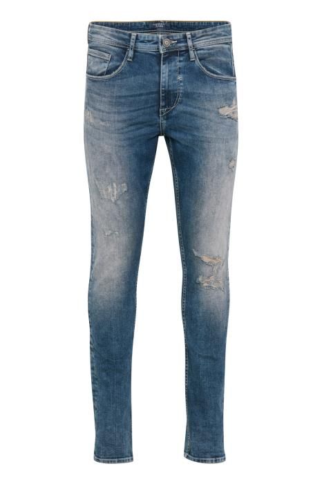 Jeans 5 poches élastiqué avec déchiré Blend Of America Denim Bleu moyen