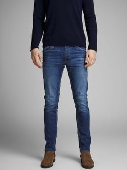 Jeans denim 5 tasche Jack & Jones Denim blu effetto consumato