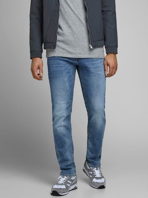 Tejano 5 bolsillos elástico desgastado Jack & Jones Blue Denim