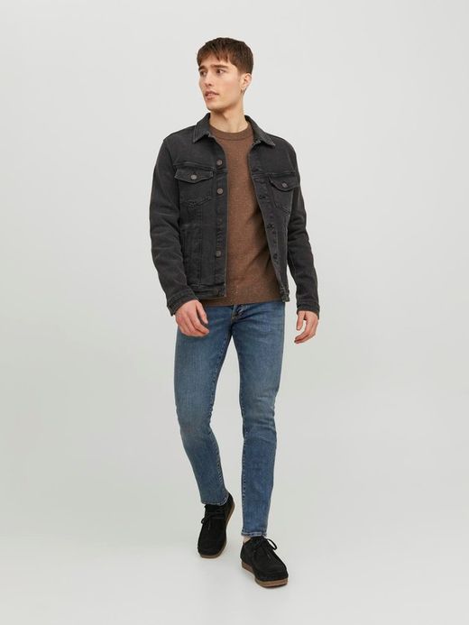 Tejano 5 bolsillos elástico desgastado Jack & Jones Blue Denim