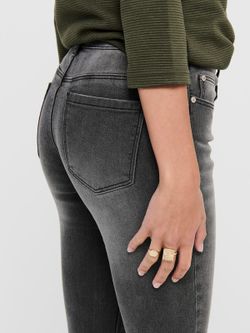 Tejano 5 bolsillos elástico desgastado Jdy Grey Denim