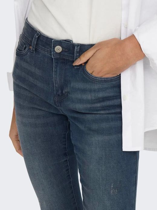 Tejano 5 bolsillos elástico desgastado Only Blue Black