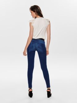 Tejano 5 bolsillos elástico desgastado Only Dark Blue