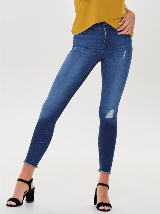 Worn 5-pocket stretch denim Only Medium Blue