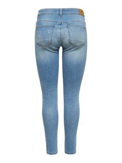 Élastique denim 5 poches déchirées Only Light Blue Den