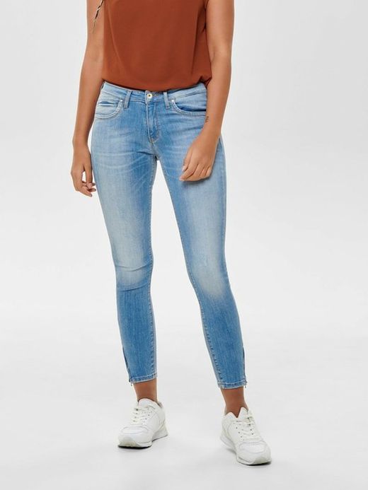 Denim elastic 5 pockets ripped Only Light Blue Den