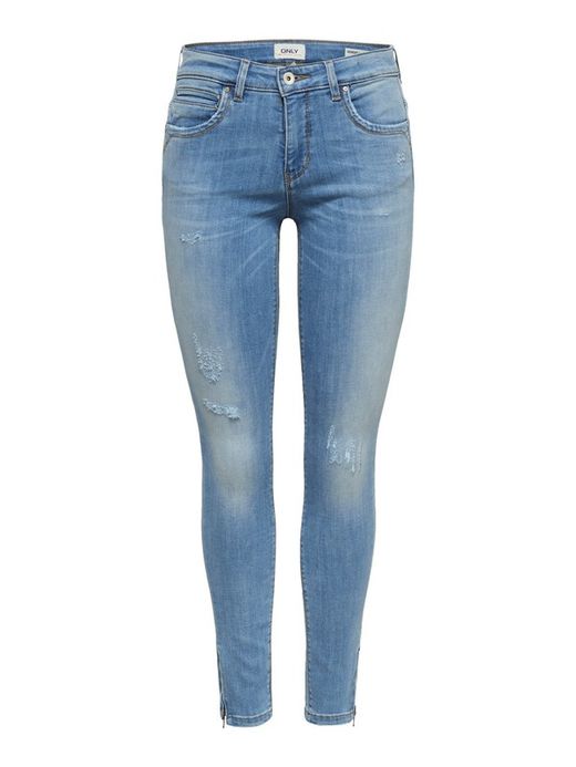 Denim elastic 5 pockets ripped Only Light Blue Den