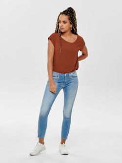 Élastique denim 5 poches déchirées Only Light Blue Den