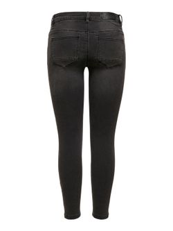 Tejano 5 bolsillos elástico negro tobillero con efecto desgastado Only Black