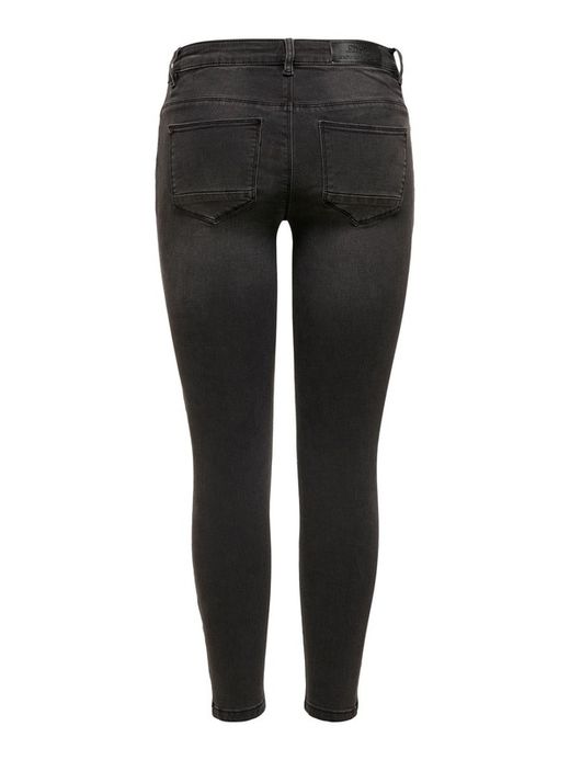 Tejano 5 bolsillos elástico negro tobillero con efecto desgastado Only Black