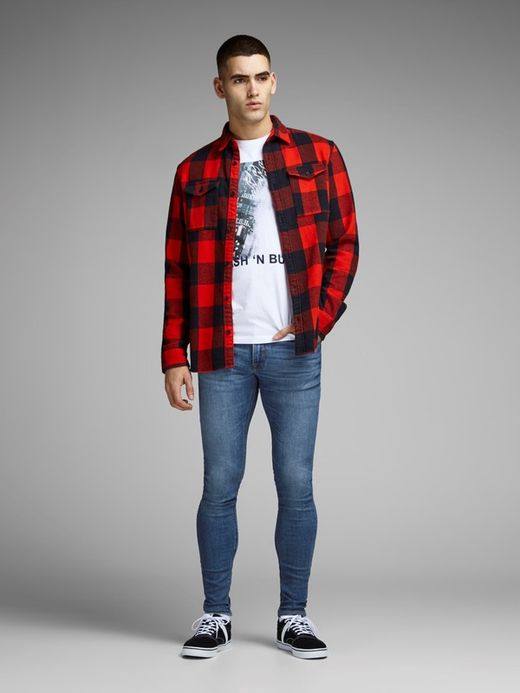 Jack & Jones Blue Denim jeans skinny de 5 bolsos