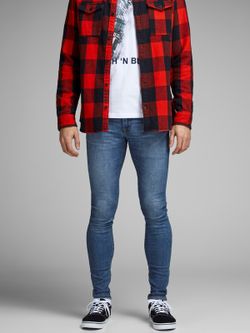 Jack & Jones Blue Denim jeans skinny de 5 bolsos
