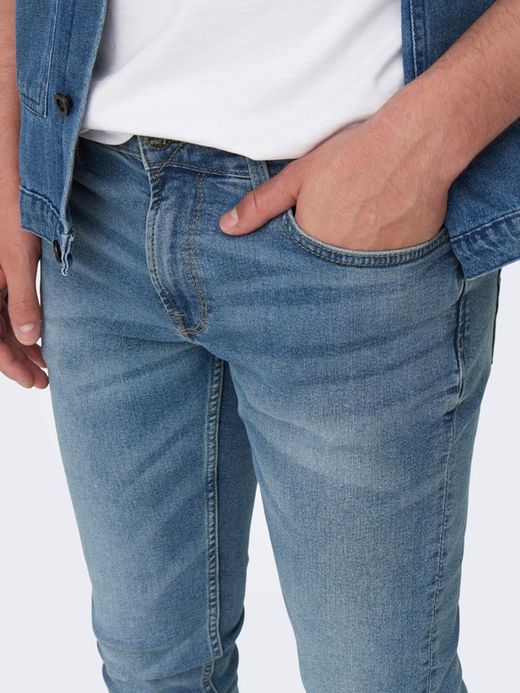Tejano 5 bolsillos elástico slim Only & Sons Blue Denim