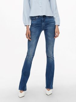 Tejano 5 bolsillos HW acampanado Only Medium Blue