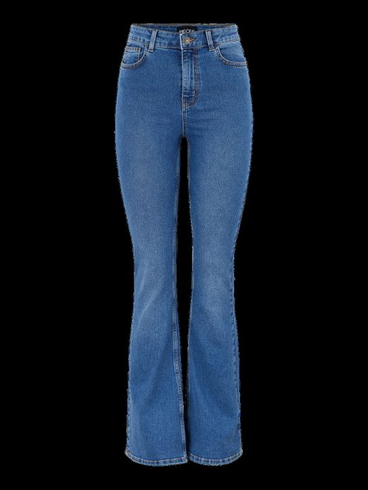 Tejano 5 bolsillos HW acampanado Pieces Medium Blue