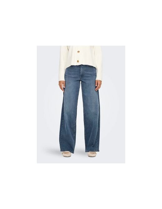 Tejano 5 bolsillos HW ancho Only Blue Grey Denim