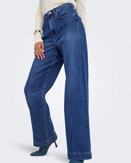 Tejano 5 bolsillos HW con repunte Only Medium Blue