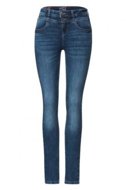Tejano 5 bolsillos HW de aspecto desgastado Street One Indigo