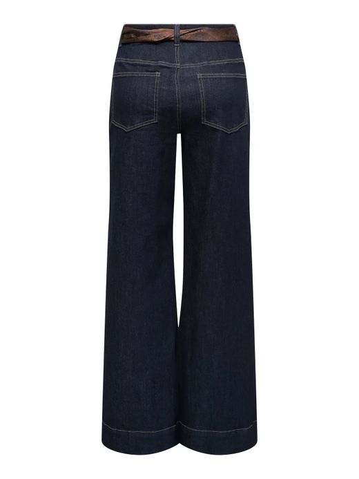 Tejano 5 bolsillos HW de pierna ancha Only Dark Blue