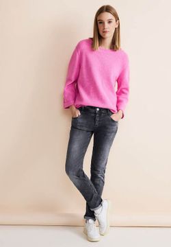 Tejano 5 bolsillos HW desgastado Street One Authentic Grey