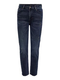 Tejano 5 bolsillos oscuro mom fit Only Blue Black