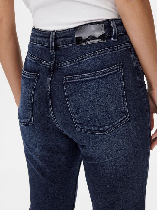 Tejano 5 bolsillos oscuro mom fit Only Blue Black