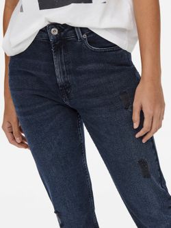 Tejano 5 bolsillos oscuro mom fit Only Blue Black