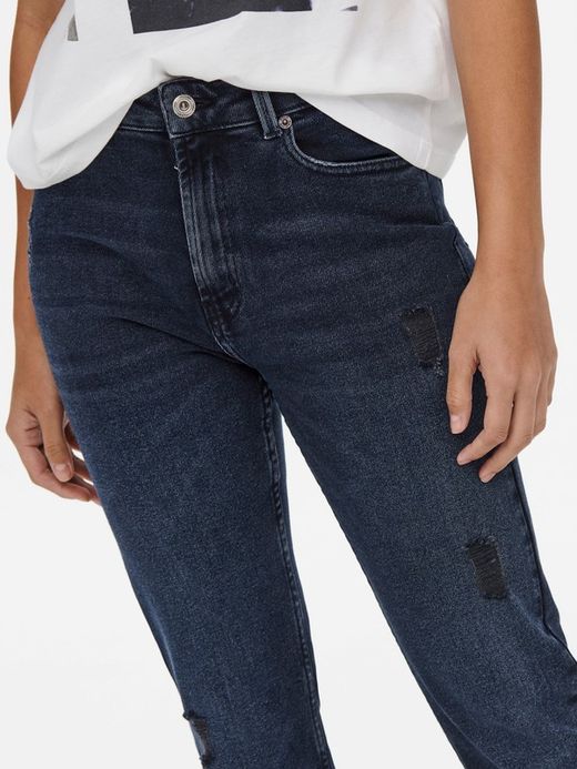 Tejano 5 bolsillos oscuro mom fit Only Blue Black