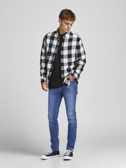 Tejano 5 bolsillos Skinny desgastado Jack & Jones Blue Denim